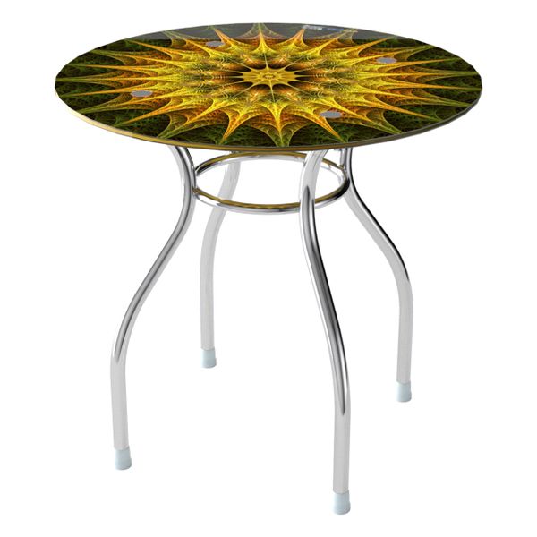 Bộ bàn kiếng DELI 8 tấc chân PISA - 4 ghế DONA đu đủ - Nội Ngoại Thất Inox Nhựa - Qui Phúc - quiphuc.com