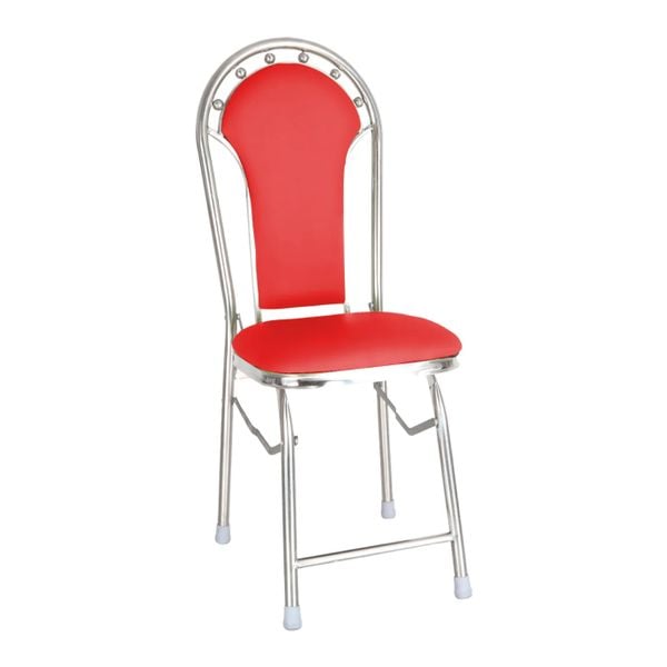 Bộ bàn kiếng chân phi thuyền/Mai đỏ - 6 ghế - Nội Ngoại Thất Inox Nhựa - Qui Phúc - quiphuc.com