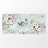  Bộ bàn kiếng chân tứ quý/Cá koi xanh - 6 ghế DELI L phi 25 