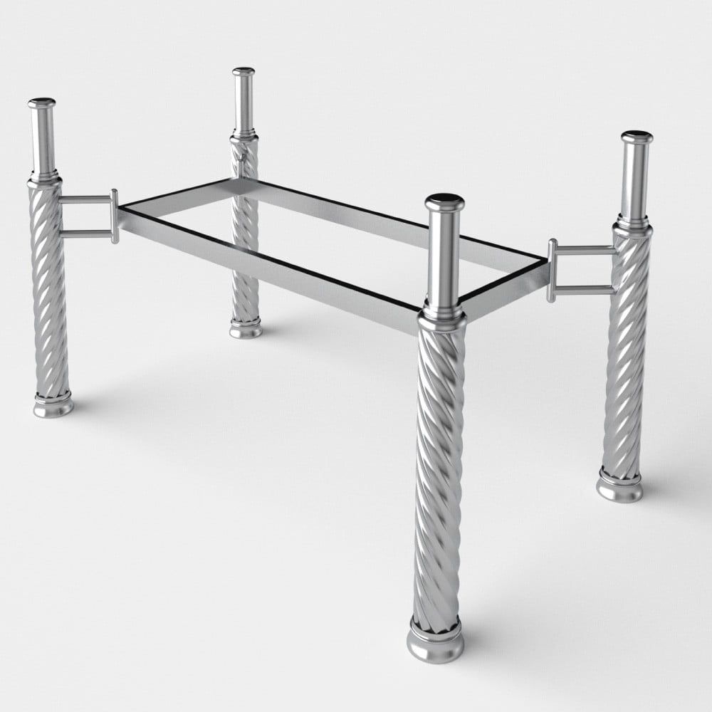  Bộ bàn kiếng chân tứ quý/Cá koi xanh - 6 ghế DELI L phi 25 