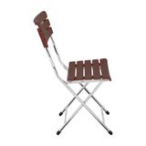  Bộ bàn kiếng 6 tấc chân 1 trụ inox - 4 ghế xếp nhựa 8 nan cao 