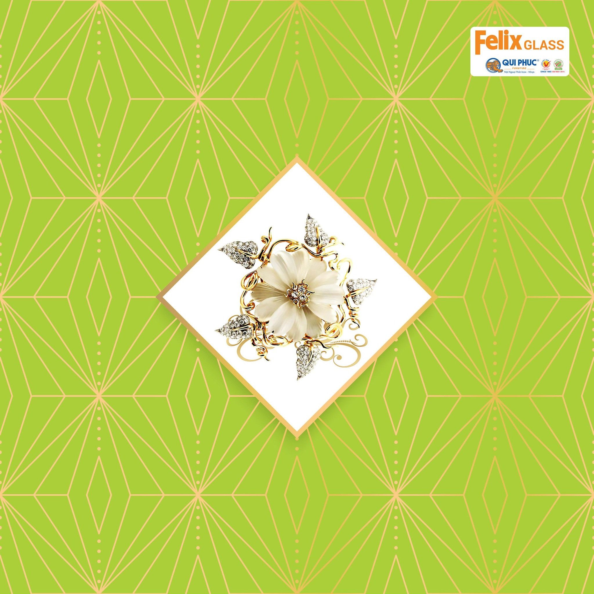  Bộ bàn kiếng 6 tấc chân mâm 1 trụ sắt - 4 ghế 3 lá 