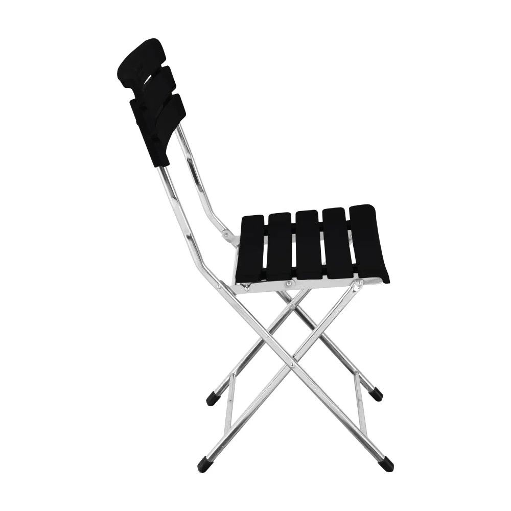  Bộ bàn kiếng 6 tấc chân 1 trụ inox - 4 ghế xếp nhựa 8 nan cao 