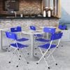 Bộ bàn kiếng 6 tấc chân mâm 1 trụ sắt - 4 ghế 3 lá - Nội Ngoại Thất Inox Nhựa - Qui Phúc - quiphuc.com