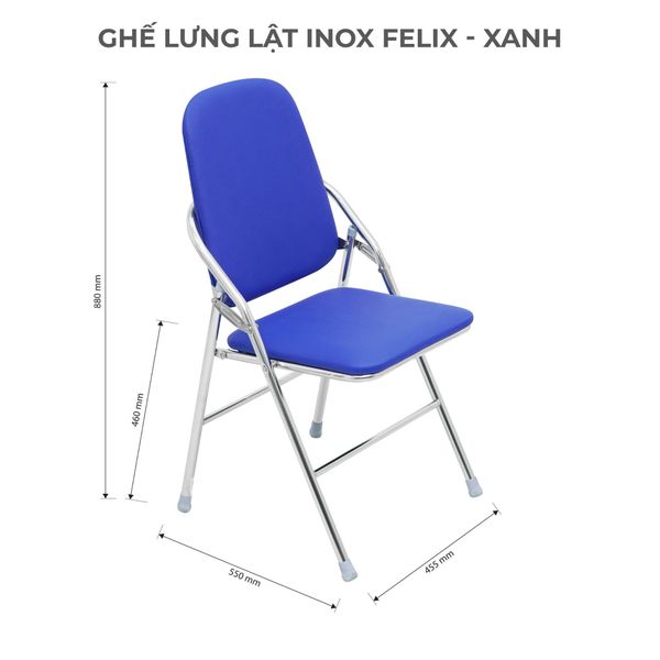 Ghế lưng lật inox FELIX - Nội Ngoại Thất Inox Nhựa - Qui Phúc - quiphuc.com