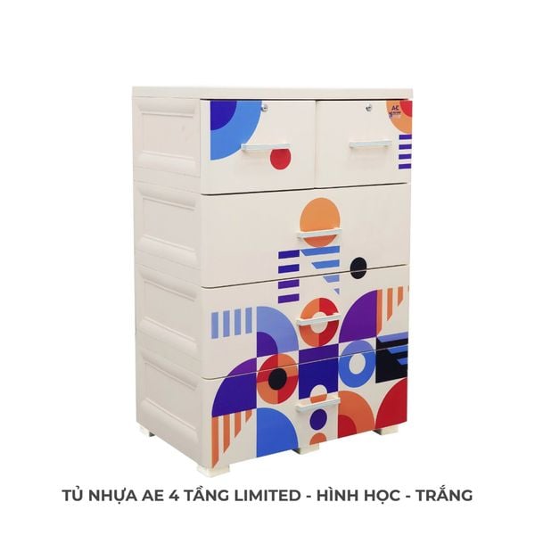 Tủ nhựa AE 4 tầng - Nội Ngoại Thất Inox Nhựa - Qui Phúc - quiphuc.com