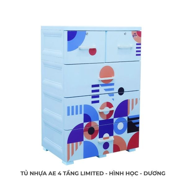 Tủ nhựa AE 4 tầng - Nội Ngoại Thất Inox Nhựa - Qui Phúc - quiphuc.com