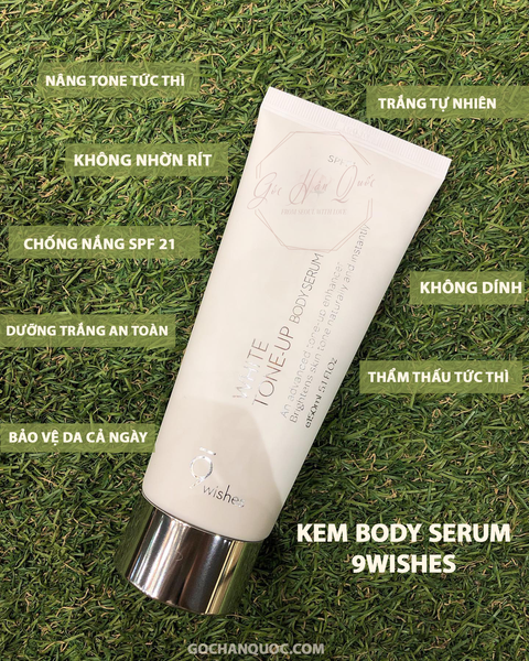  Kem dưỡng trắng nâng tông da 9wishes body serum 