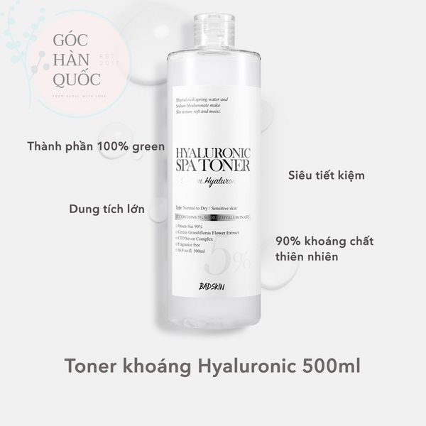  BAD SKIN HYALURONIC SPA TONER 500ml 