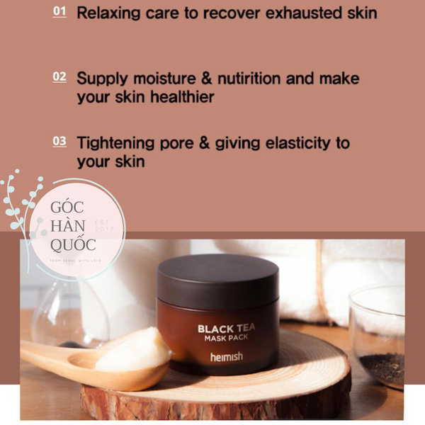  MẶT NẠ RỬA TRÀ ĐEN BLACK TEA MASK PACK HEIMISH 110ML 