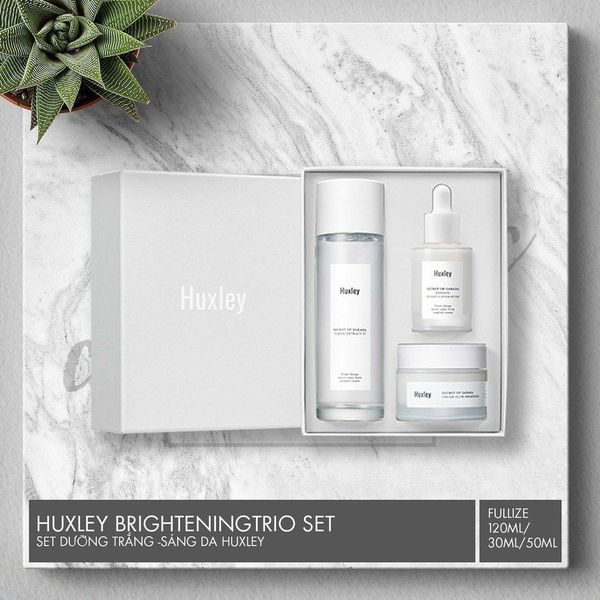  BỘ 3 MÓN DƯỠNG DA TRẮNG SÁNG HUXLEY BRIGHTENING CARE TRIO SET 