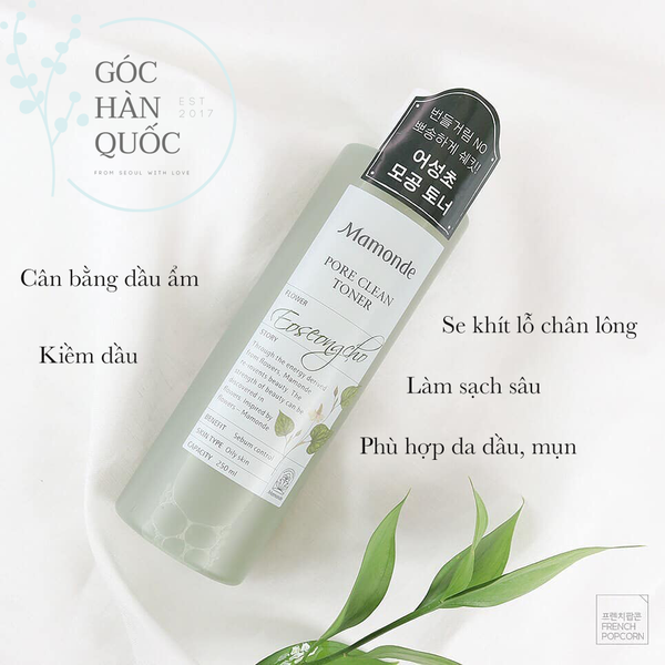  TONER DIẾP CÁ MAMONDE SE KHÍT LỖ CHÂN LÔNG PORE CLEAN TONER 250ML 