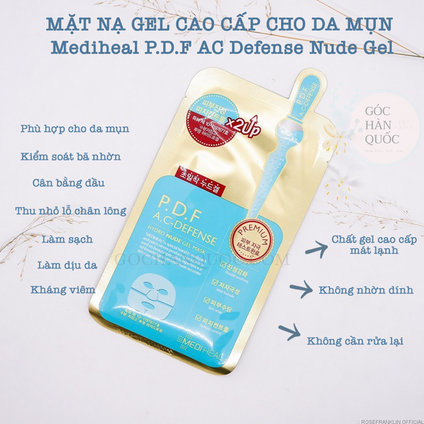  MẶT NẠ TRONG SUỐT CAO CẤP CHO DA MỤN MEDIHEAL PDF NUDE GEL 