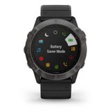  Garmin Fenix 6X - Sapphire, Carbon Gray DLC with Black Band 