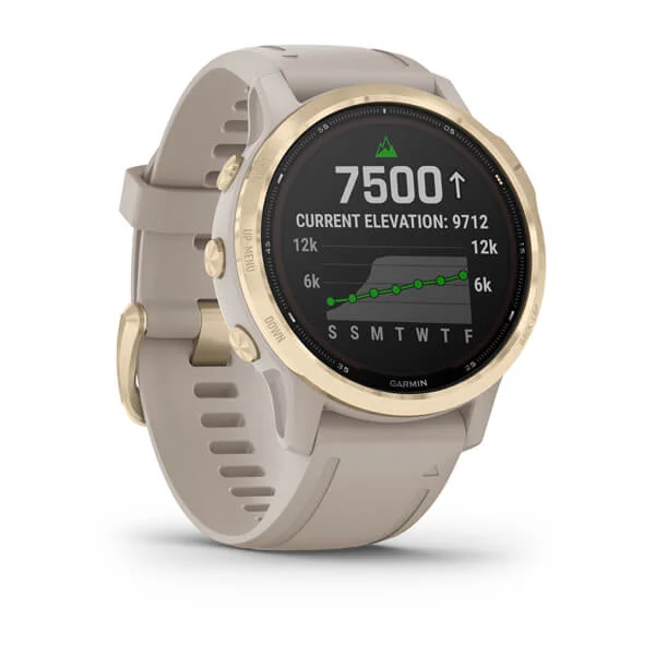  Garmin Fenix 6S Solar Amethyst Steel/ Light Gold chính hãng FPT 