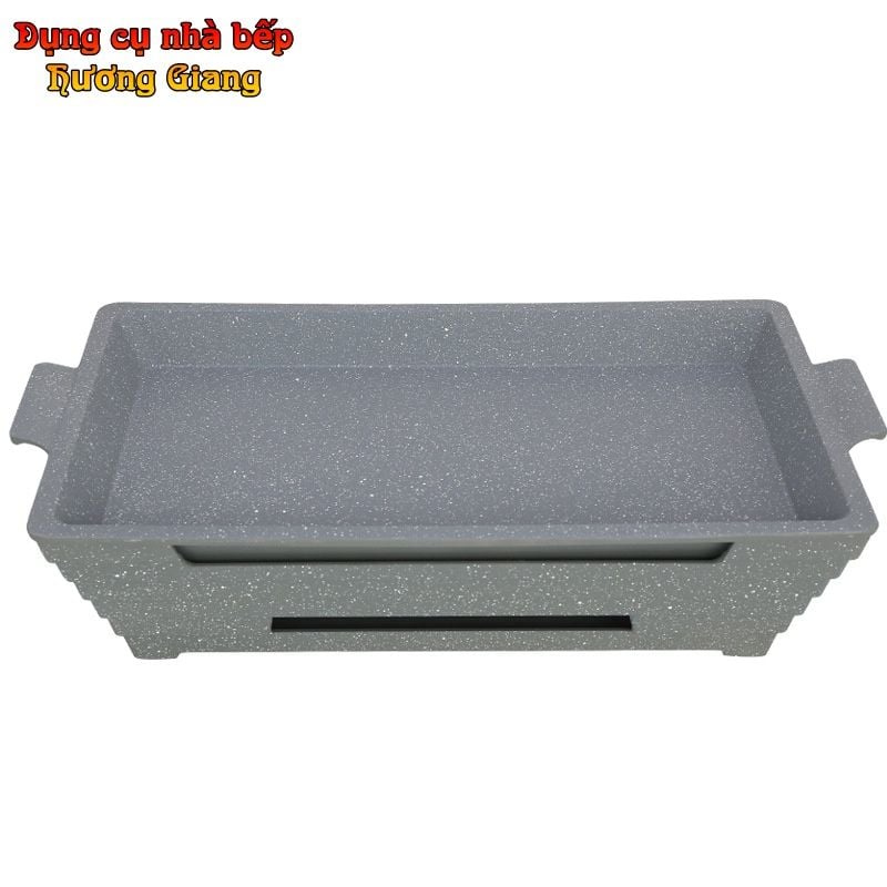 GDNB-63 Khay Nướng Đúc Hợp Kim Nhôm Phủ Vân Đá Kèm Bếp Cồn Phong Cách Hàn Quốc
