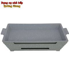 GDNB-63 Khay Nướng Đúc Hợp Kim Nhôm Phủ Vân Đá Kèm Bếp Cồn Phong Cách Hàn Quốc