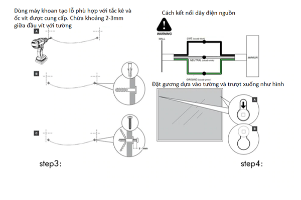 Gương soi chữ nhật 70x120cm