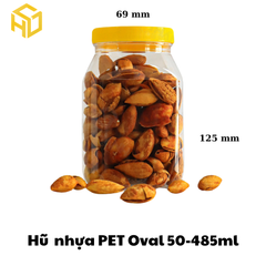 Hũ Nhựa PET Nắp Nhựa | Hũ  Nhựa PET Oval 50-485ml | Lốc 12 Hũ