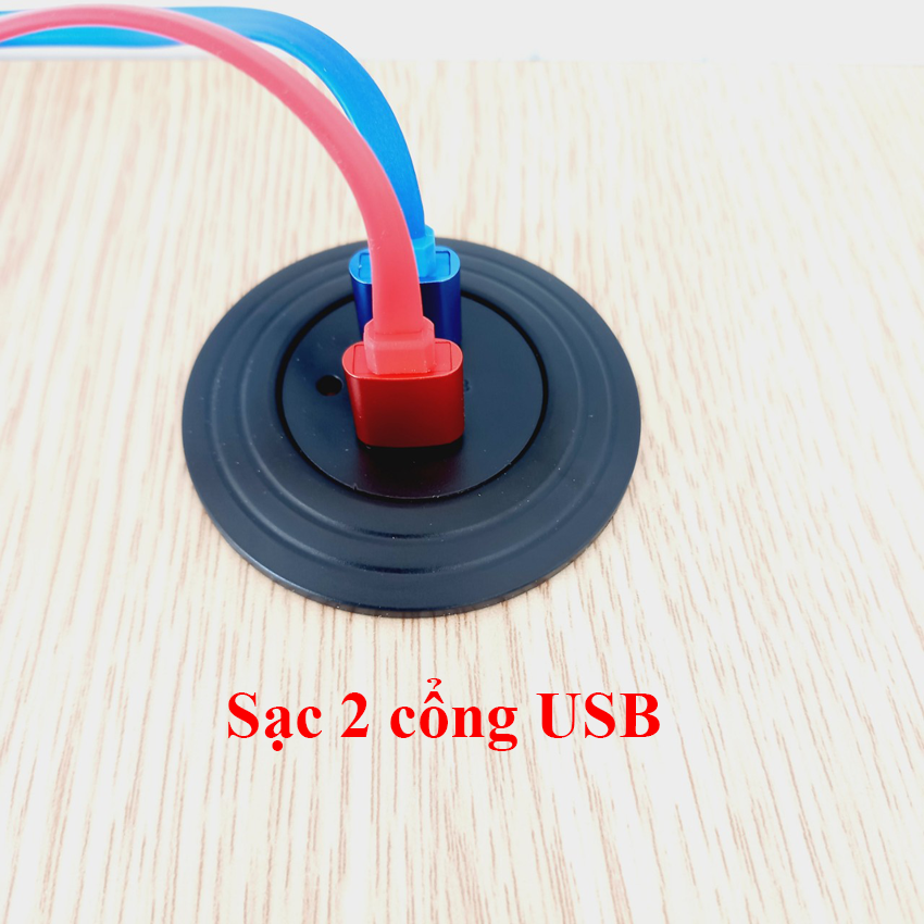 Bàn Làm Việc Chân gỗ Đế Sắt Tích Hợp Sạc 2 cổng USB