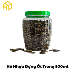 Hũ Nhựa PET Nắp Nhựa | Hũ Ớt Trung 500ml | Lốc 12 Hũ