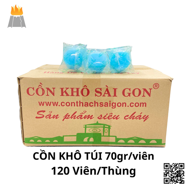 (CKT120) Cồn khô túi Sài Gòn 70gr/viên - thùng 120 viên - Cồn chuyên dùng cho nấu tiệc