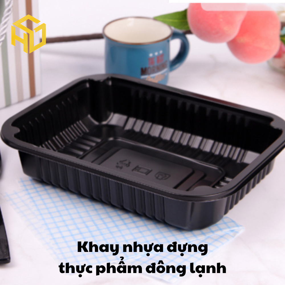 Máy đóng màng hộp nhựa | Máy dán hộp vuông thực phẩm đông lạnh | Máy dán miệng hộp thực phẩm