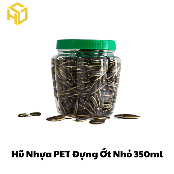 Hũ Nhựa PET Nắp Nhựa | Hũ Ớt Nhỏ 350ml | Lốc 12 Hũ