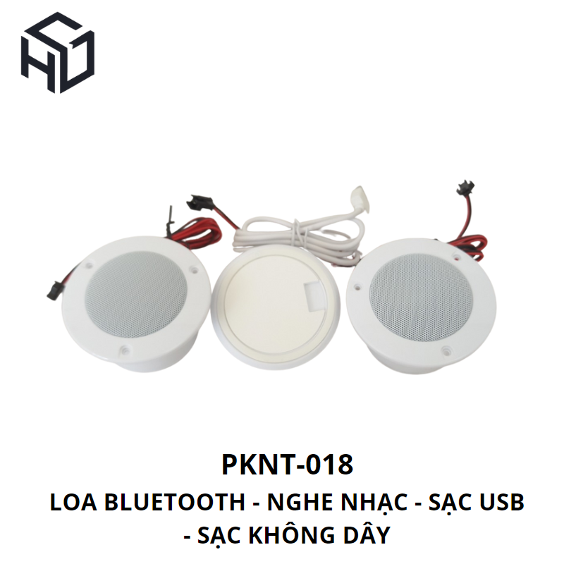 (PKNT-018) Loa Bluetooth Tích Hợp Sạc Không Dây, Cổng USB Type A|Phụ kiện nội thất thông minh