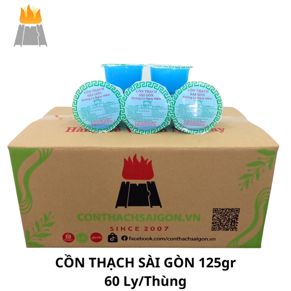 (SG125) Cồn thạch Sài Gòn 125gr/ly - Thùng 60ly - Cháy lâu, lửa mạnh - Chuyên dùng cho nấu món lẩu