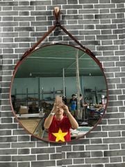 Gương tròn dây da D60