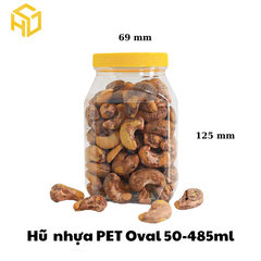 Hũ Nhựa PET Nắp Nhựa | Hũ  Nhựa PET Oval 50-485ml | Lốc 12 Hũ