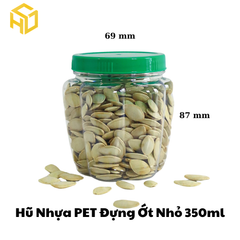 Hũ Nhựa PET Nắp Nhựa | Hũ Ớt Nhỏ 350ml | Lốc 12 Hũ