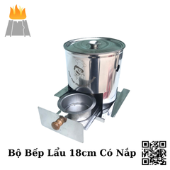 Bộ bếp cồn kèm nồi lẩu inox Hương Giang - An toàn, tiện lợi, tiết kiệm. Có 2 size 18cm và 22cm