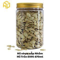Hũ Nhựa Nắp Nhôm | Hũ Tròn E095-870ml | Lốc 12 Hũ