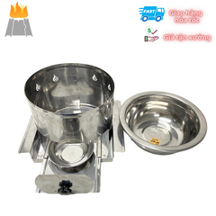 (NL1NHG) Bộ Nồi lẩu 1 Người Ăn Inox Kèm Bếp Cồn Ngăn Kéo Dùng Cho Quán Ăn - An Toàn, Tiện Lợi