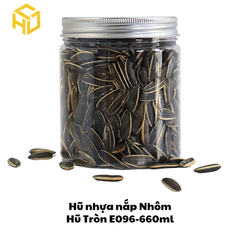 Hũ Nhựa Nắp Nhôm | Hũ Tròn E096-660ml | Lốc 12 Hũ