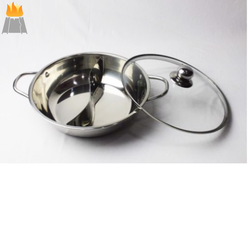 Nồi Lẩu Hotpot 2 Ngăn Hàn Quốc Size 30cm, Size 28cm - Tiện Lợi, Cao Cấp | Nồi Lẩu Inox