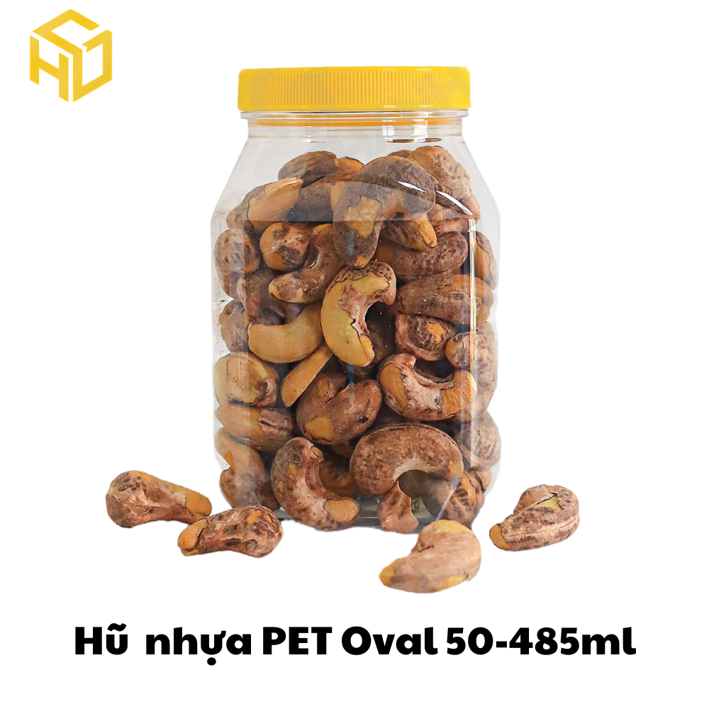 Hũ Nhựa PET Nắp Nhựa | Hũ  Nhựa PET Oval 50-485ml | Lốc 12 Hũ