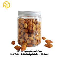 Hũ Nhựa Nắp Nhôm | Hủ Tròn E60 Nắp Nhôm 788ml | Lốc 12 Hũ