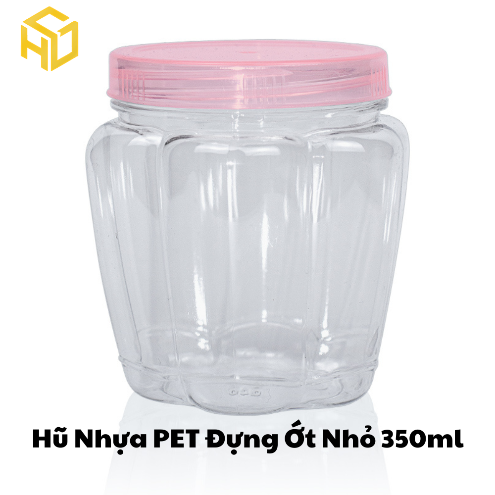 Hũ Nhựa PET Nắp Nhựa | Hũ Ớt Nhỏ 350ml | Lốc 12 Hũ