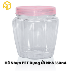 Hũ Nhựa PET Nắp Nhựa | Hũ Ớt Nhỏ 350ml | Lốc 12 Hũ