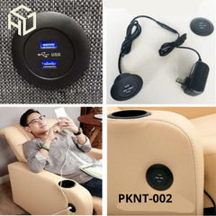 (PKNT-002) Ổ Cắm 2 USB Type A Âm Bàn Làm Việc |  phụ kiện nội thất thông minh | Ổ cắm USB gắn vào nội thất