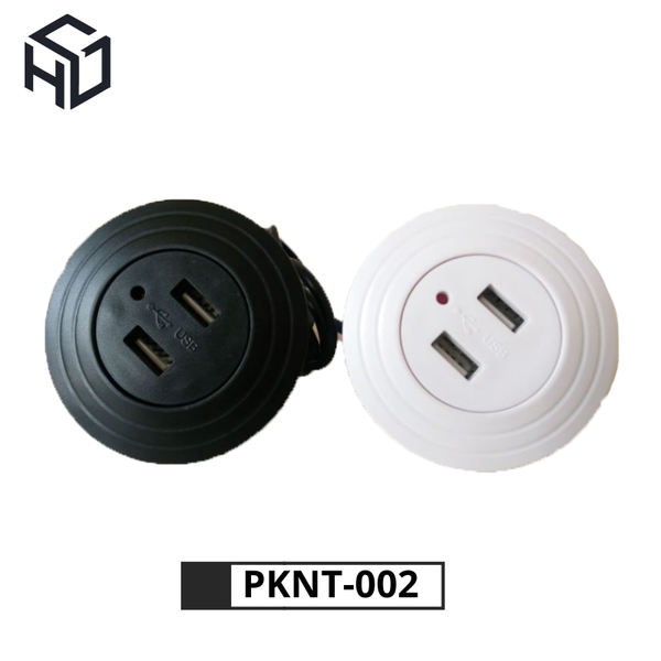 (PKNT-002) Ổ Cắm 2 USB Type A Âm Bàn Làm Việc |  phụ kiện nội thất thông minh | Ổ cắm USB gắn vào nội thất