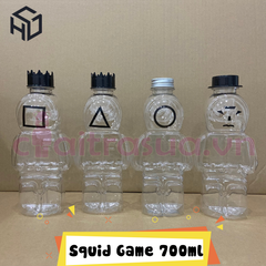 SQG700 - Chai Nhựa PET Đựng Trà Sữa Hình Squid Game 700ml