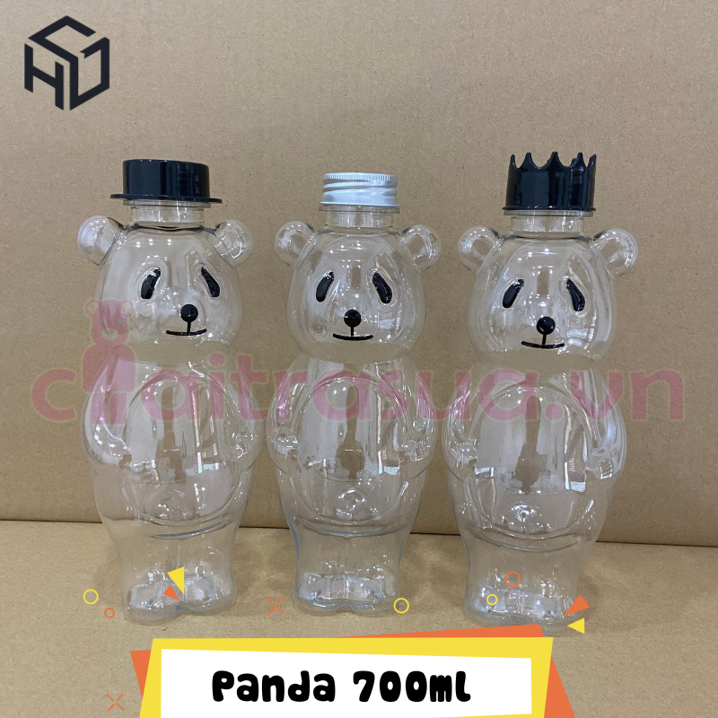 PANDA700 - Chai Nhựa PET Đựng Trà Sữa Hình Panda 700ml