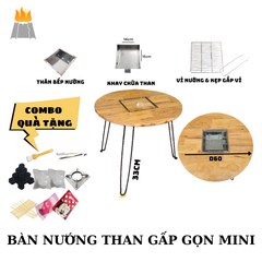 Bàn Nướng Than BBQ Gấp Gọn Tròn D60 - Tiện Lợi, Sang Trọng, An Toàn | Bàn Nướng BBQ Cao Cấp