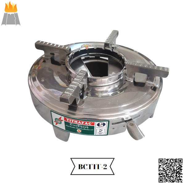 (BCTTF-2) Bếp Cồn Inox Tròn Loại 1 Cao Cấp Có Chắn Gió