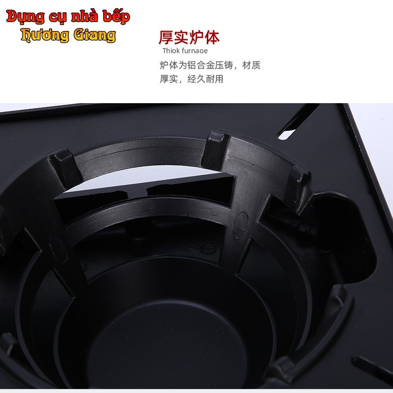 Bếp Cồn Hợp Kim Nhôm Đúc Nguyên Khối gồm 2 mảnh sơn đen chịu nhiệt GDNB-34