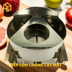 Bếp cồn chống cay mắt Hương Giang – Chuyên Dụng Lẩu Dê, Lẩu Bò, Tặng Kèm Vỉ Hấp Tiện lợi, bếp cồn chắn gió, siêu chắn gió bếp cồn, bếp lẩu cồn chuyên dụng, bếp cồn lẩu chuyên dụng